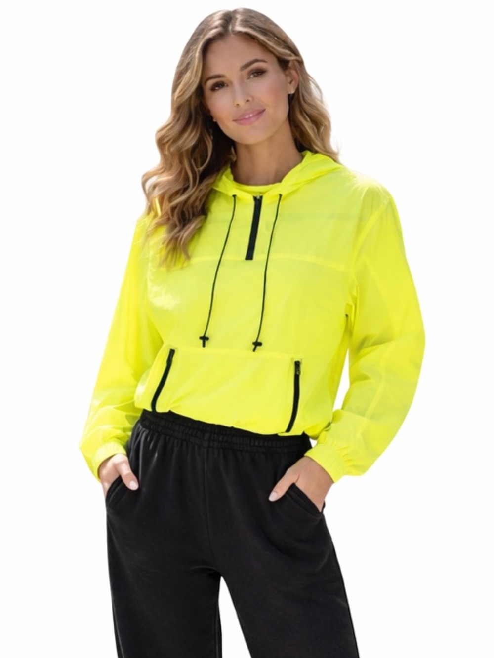 Michael Kors Neon Windbreaker Jacket NWT Sport Zip Hoodie